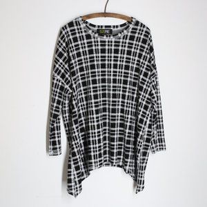 PURE essence plaid checkered long sleeve shirt